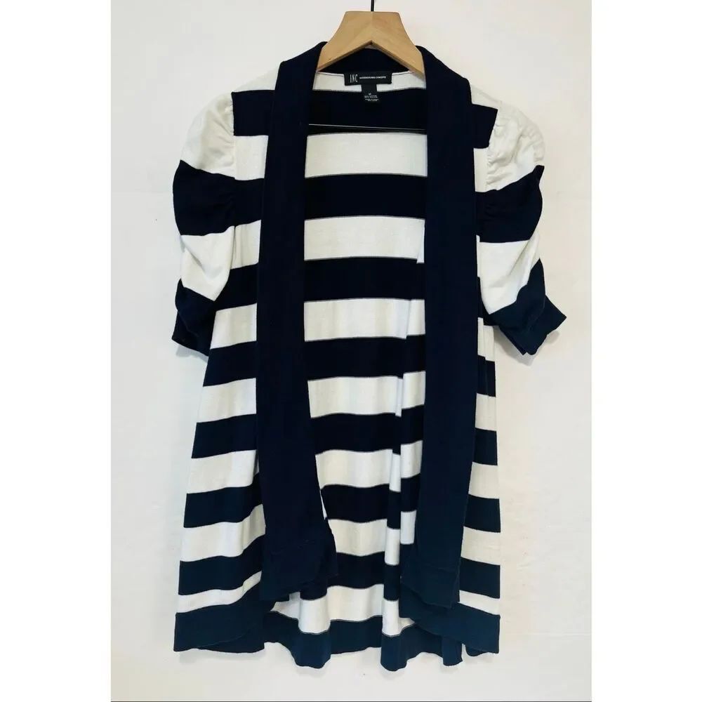 INC International Concepts Navy And White Open Cardigan   Size M